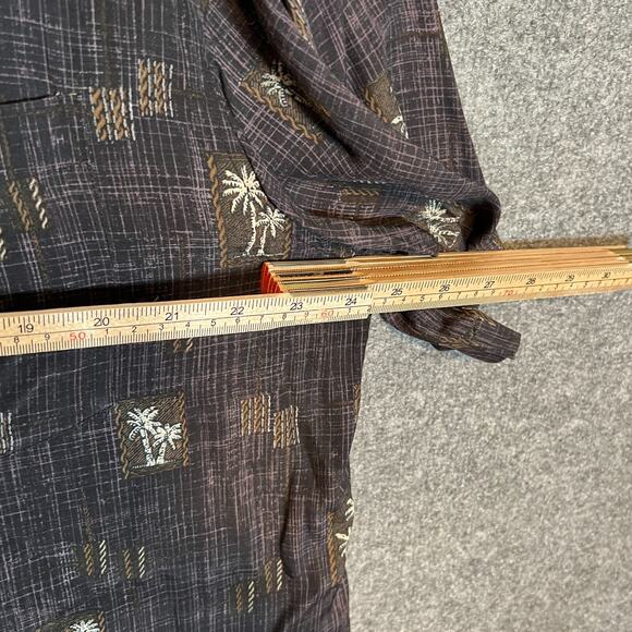 Pronto Uomo Shirt Mens XL Black Hawaiian Palm Tree Short Sleeve Button Down - Picture 8 of 10